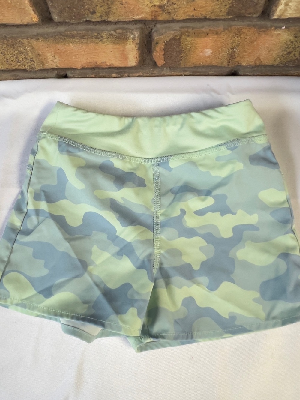 Girls' Mint Camo Active Shorts with Comfort Waistband